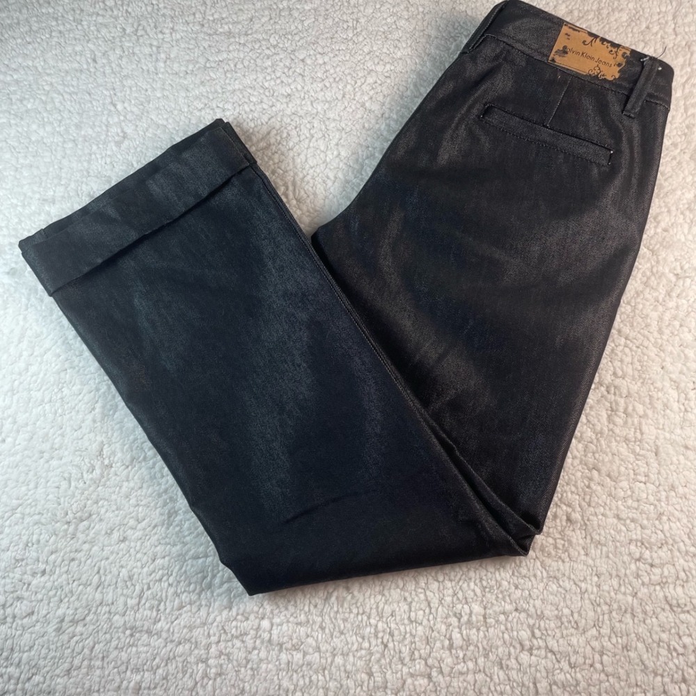 Vintage 1978' Calvin Klein Jeans Woman's Size 8 Iconic Metallic Coated Flare